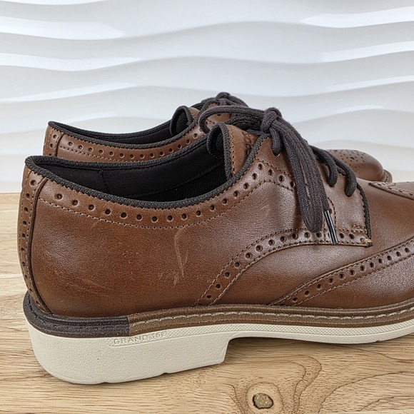 Cole‎ Haan Go-To Wingtip Oxford Shoes Mens 8 M British Tan Leather Brogue C34120 main image 13
